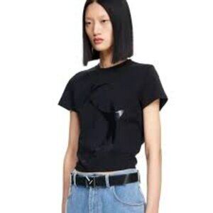 NWT Mugler  X HM Black Short Sleeve Tee Size M